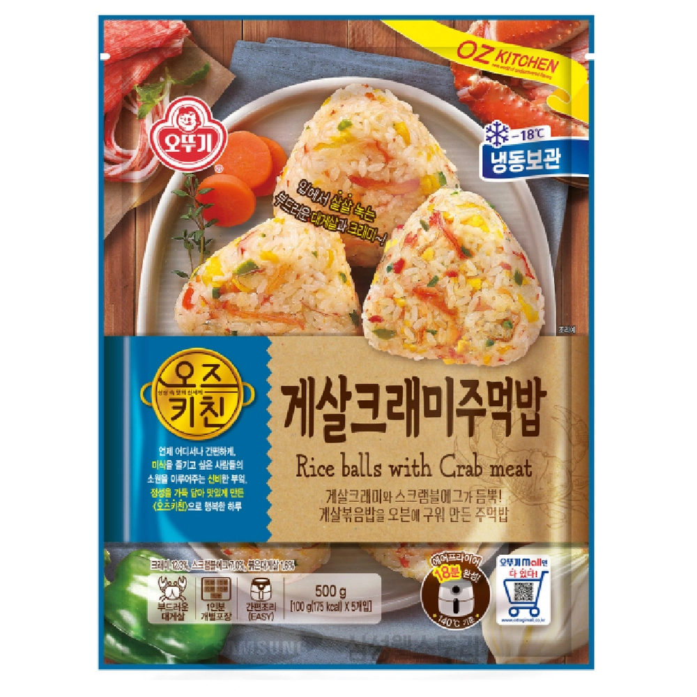 (O)오즈키친게살크래미주먹밥,쌀:외국산,오뚜기,500G(5EA)/PAC