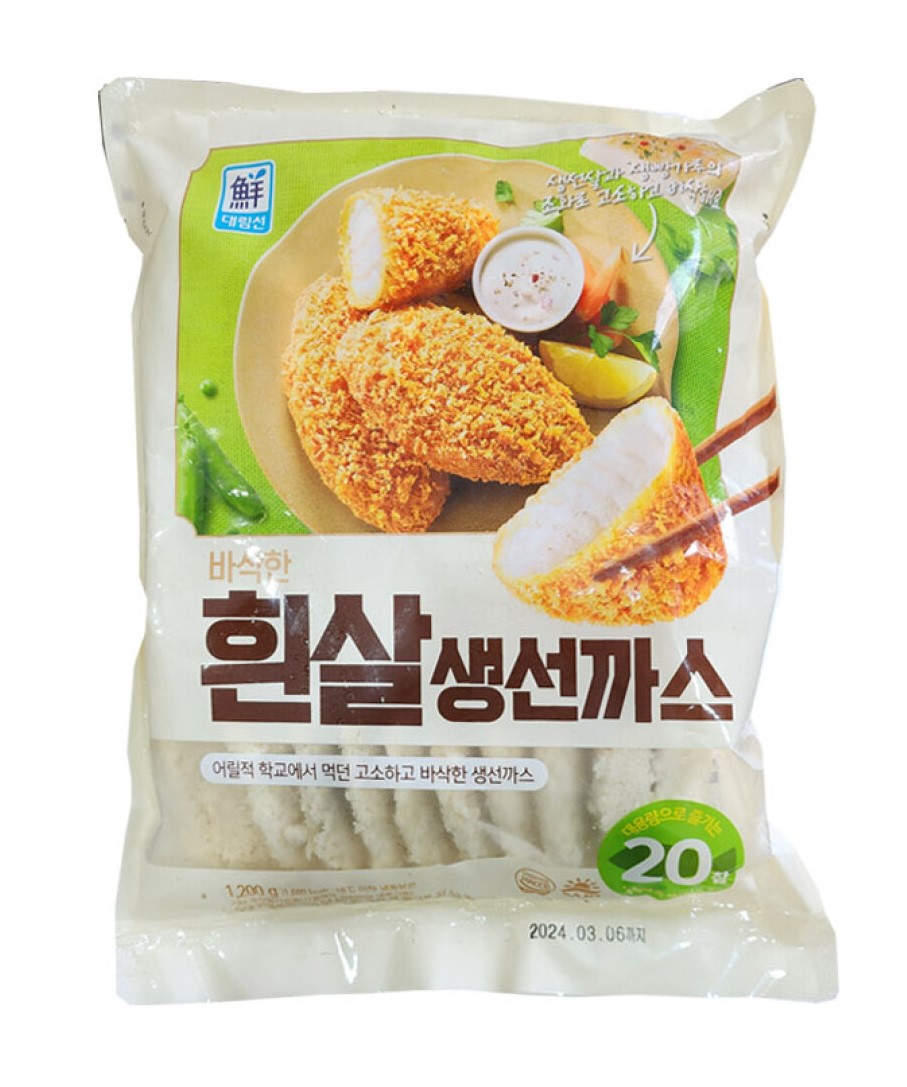 바삭한흰살생선가스,명태:러시아산,대림,1.2KG(60G*20EA)/PAC