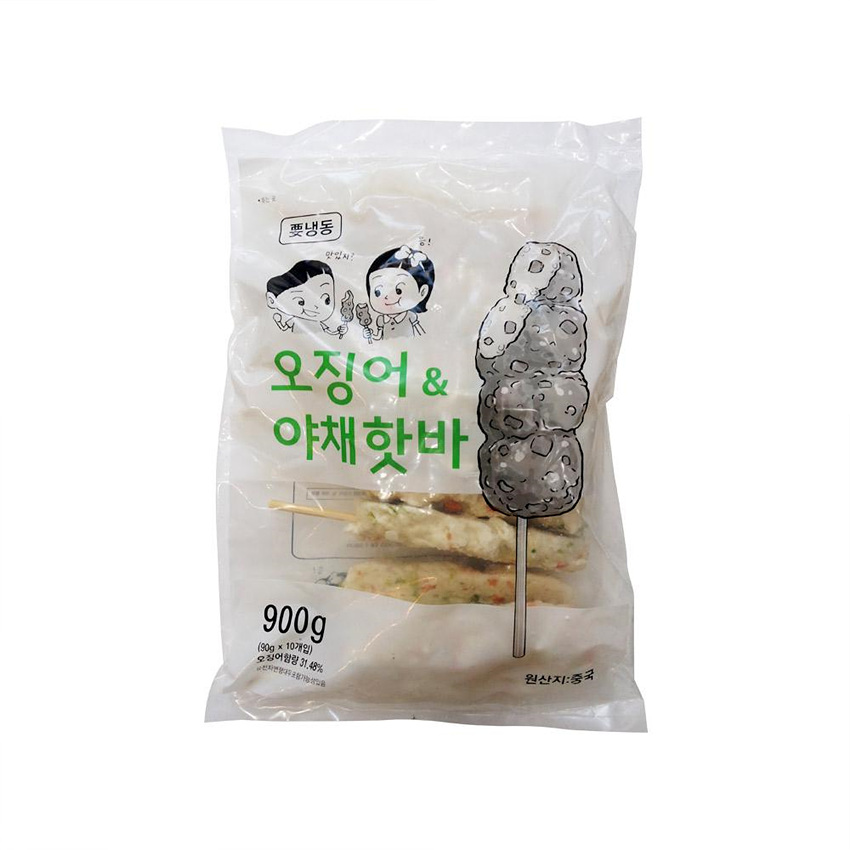 오징어야채핫바,중국산,가토코,900G(90G*10EA)/PAC