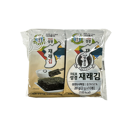 도시락김,국내산,성경,20G(8절6매(2G)*10EA)/PAC
