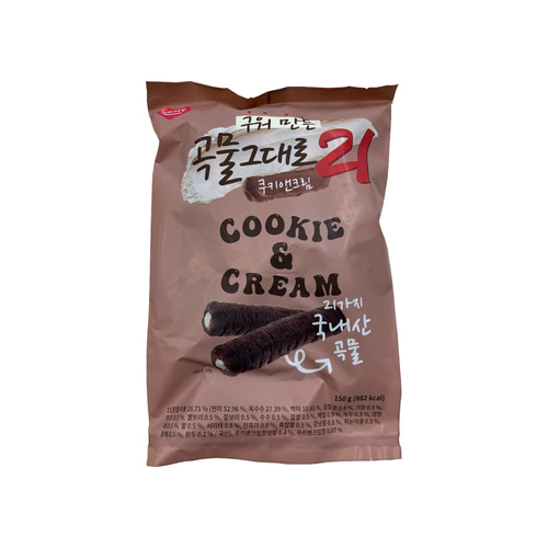 구워만든곡물그대로21쿠키앤크림,개미식품,150G/PAC,15개내외