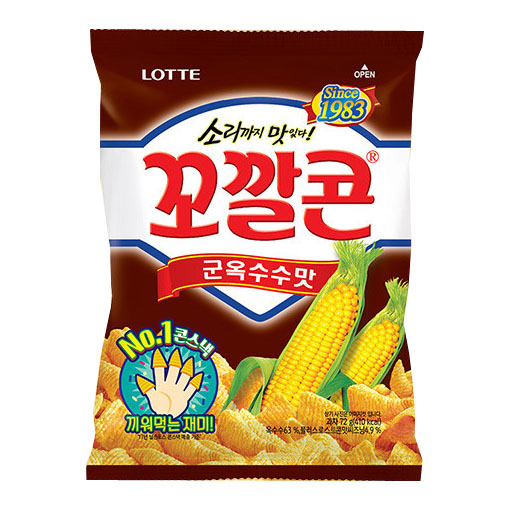롯데) 꼬깔콘 군옥수수맛 67g,,(1묶음 6개입)