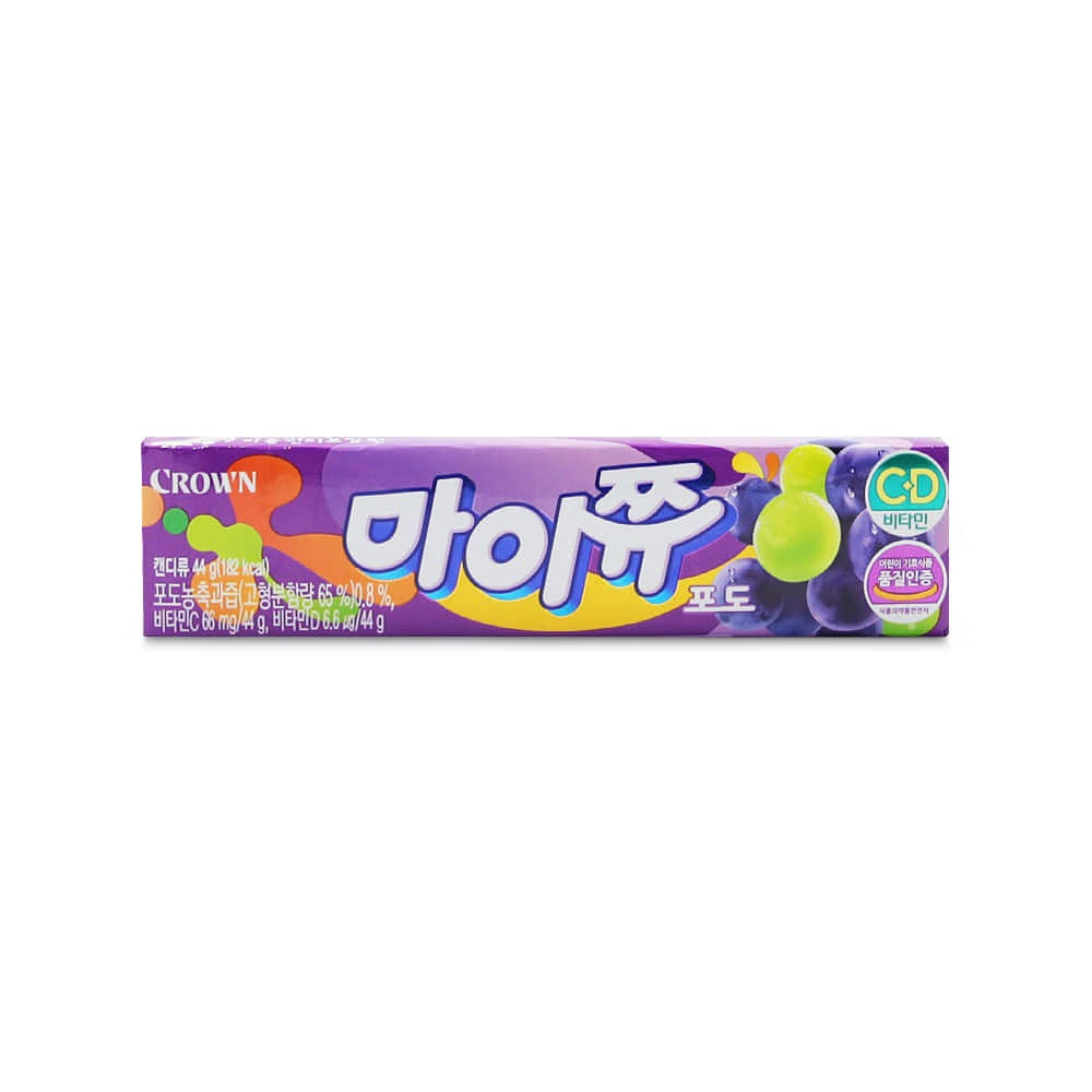 크라운) 마이쮸 포도 44g,(1타 15개입)
