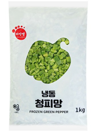 (C)청피망(상품,냉동,깍둑썰기,중국) 1KG