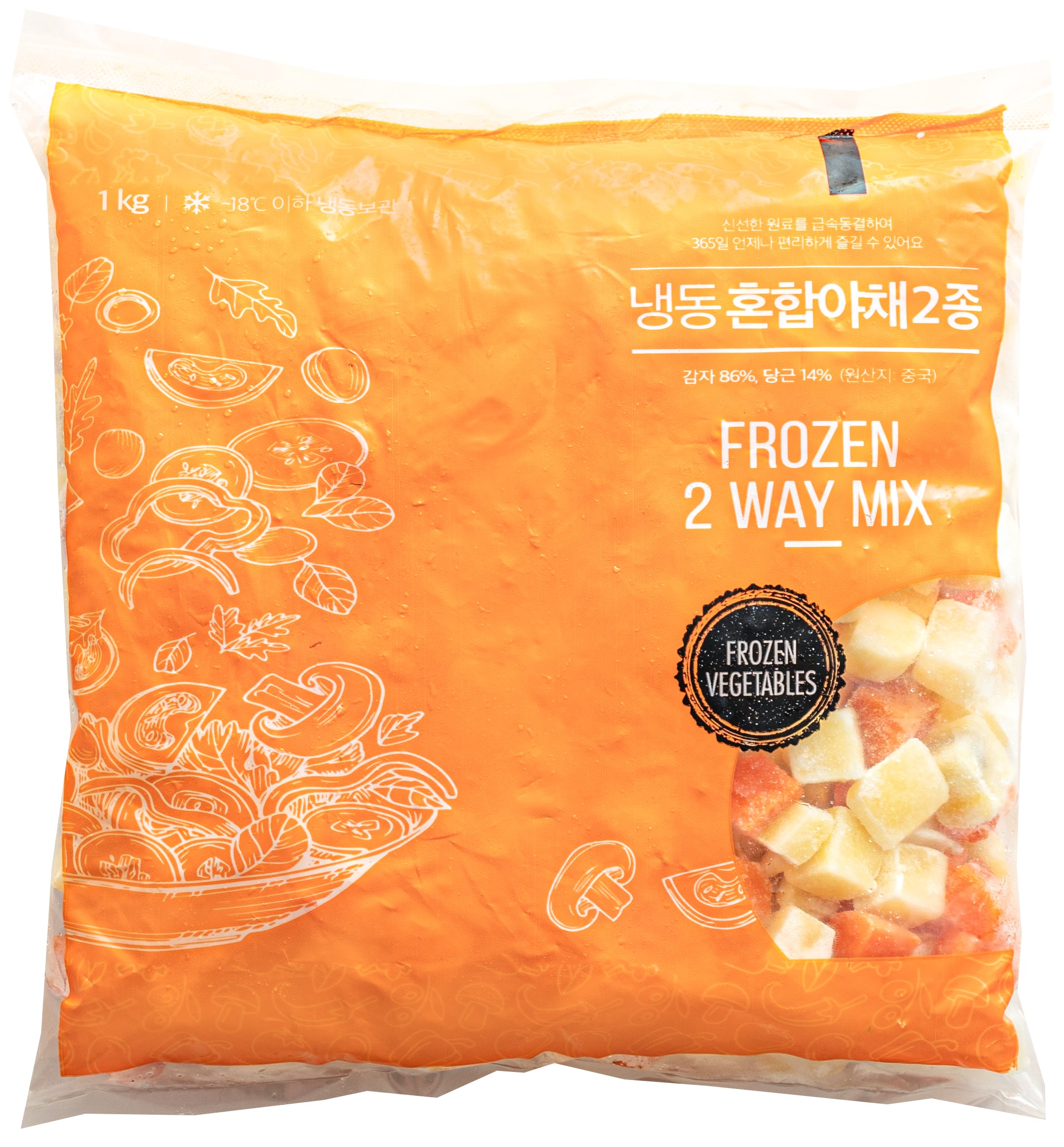 (C)혼합야채2종(상품,냉동,중국) 1KG