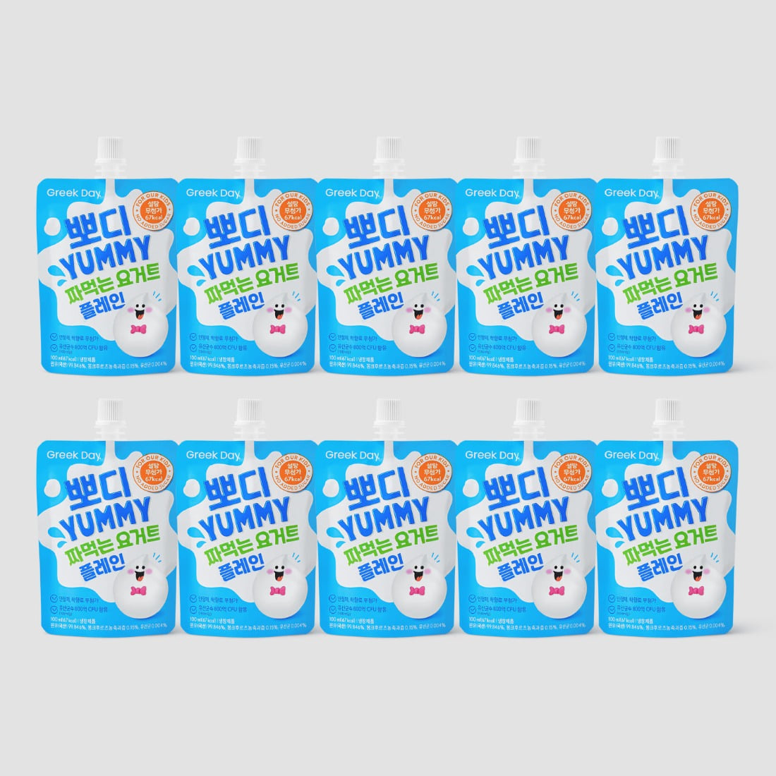 (간편식)뽀디짜먹는요거트플레인(그릭데이,냉장),1L(100ml*10EA)