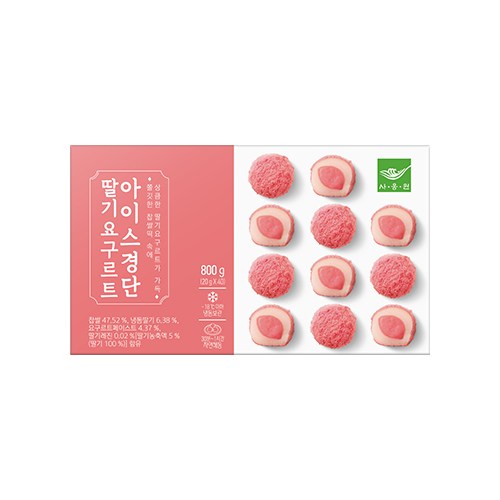 아이스경단떡(딸기요구르트),사옹원,800G 800G(20G*40EA)/PAC