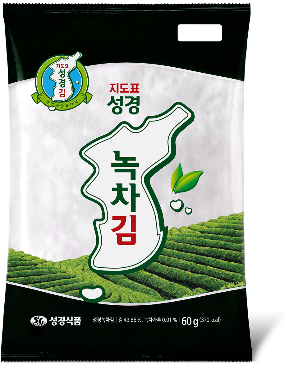 성경녹차김, 김:국내산,지도표성경김,60G/PAC