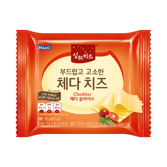 상하체다슬라이스치즈,10매,체다:외국산,매일유업,180G(18G*10EA 매일유업,180G(18G*10EA)/PAC