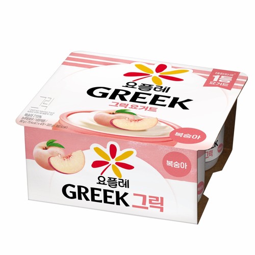 떠먹는요구르트,그릭요거트,복숭아, 원유:국내산,요플레,빙그레,80G/EA